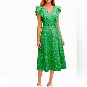 Kate Spade Floral POCKETS tea garden Midi Dress SZ 6